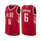 Men's Nike Houston Rockets #6 Vincent Edwards Swingman Red NBA Jersey - City Edition