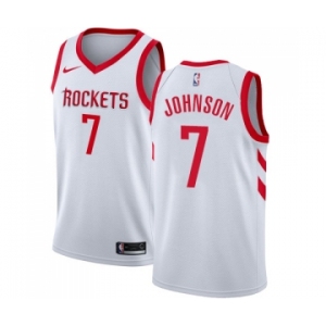 Men's Nike Houston Rockets #7 Joe Johnson Authentic White NBA Jersey - Association Edition