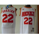 nba houston rockets #22 drexler white[swingman]