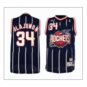 nba houston rockets #34 olajuwon blue