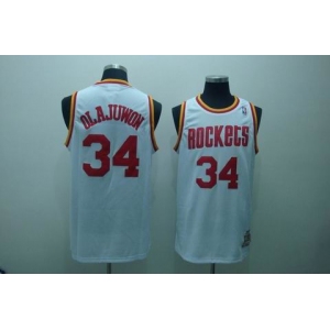 nba houston rockets #34 olajuwon white