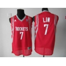 nba houston rockets #7 jeremy lin red