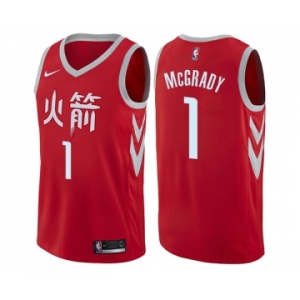 Women's Nike Houston Rockets #1 Tracy McGrady Swingman Red NBA Jersey - City Edition