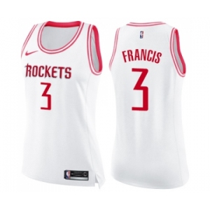 Women's Nike Houston Rockets #3 Steve Francis Swingman WhitePink Fashion NBA Jersey