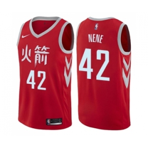 Women's Nike Houston Rockets #42 Nene Swingman Red NBA Jersey - City Edition