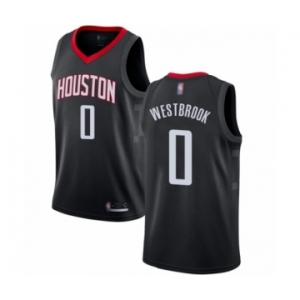 Youth Houston Rockets #0 Russell Westbrook Swingman Black Basketball Jersey Statement Edition