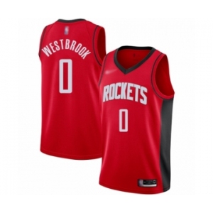 Youth Houston Rockets #0 Russell Westbrook Swingman Red Finished Basketball Jersey - Icon Edition
