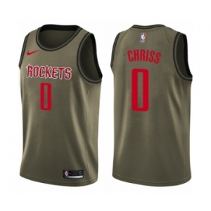 Youth Nike Houston Rockets #0 Marquese Chriss Swingman Green Salute to Service NBA Jersey