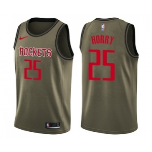 Youth Nike Houston Rockets #25 Robert Horry Swingman Green Salute to Service NBA Jersey