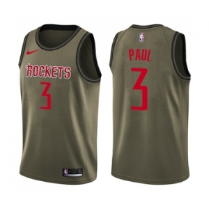 Youth Nike Houston Rockets #3 Chris Paul Swingman Green Salute to Service NBA Jersey