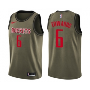 Youth Nike Houston Rockets #6 Vincent Edwards Swingman Green Salute to Service NBA Jersey
