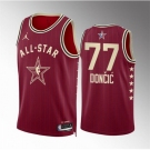 Men 2024 All Star #77 Luka Doncic Crimson Stitched Basketball Jersey