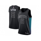 Men Nike Charlotte Hornets #5 Nicolas Batum Black NBA Jordan Swingman City Edition Jersey