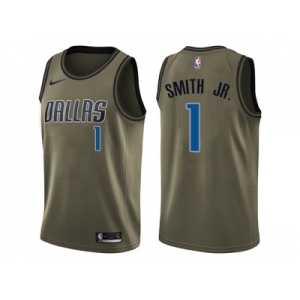 Men Nike Dallas Mavericks #1 Dennis Smith Jr. Green Salute to Service NBA Swingman Jersey