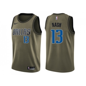 Men Nike Dallas Mavericks #13 Steve Nash Green Salute to Service NBA Swingman Jersey