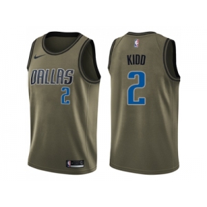 Men Nike Dallas Mavericks #2 Jason Kidd Green Salute to Service NBA Swingman Jersey