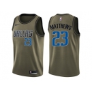 Men Nike Dallas Mavericks #23 Wesley Matthews Green Salute to Service NBA Swingman Jersey