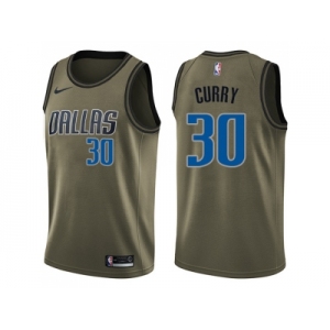 Men Nike Dallas Mavericks #30 Seth Curry Green Salute to Service NBA Swingman Jersey