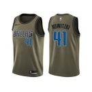 Men Nike Dallas Mavericks #41 Dirk Nowitzki Green Salute to Service NBA Swingman Jersey