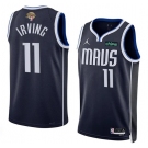 Men's Dallas Mavericks #11 Kyrie Irving Navy 2024 Finals Statement Edition Stitched Basketball Jersey