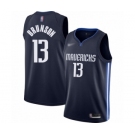 Men's Dallas Mavericks #13 Jalen Brunson Authentic Navy Finished Basketball Jersey - Statement Edition