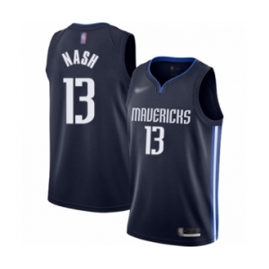 Men's Dallas Mavericks #13 Steve Nash Authentic Navy Finished Basketball Jersey - Statement Edition