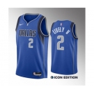 Men's Dallas Mavericks #2 Dereck Lively II Blue 2023 Draft Icon Edition Stitched Basketball Jersey