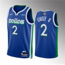 Men's Dallas Mavericks #2 Dereck Lively II Blue 2024 Finals City Edition Stitched Basketball Jersey