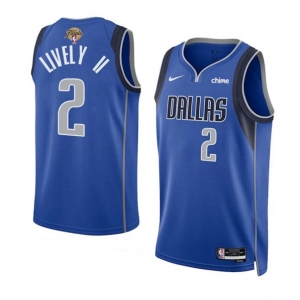 Men's Dallas Mavericks #2 Dereck Lively II Blue 2024 Finals Icon Edition Stitched Basketball Jersey