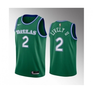 Men's Dallas Mavericks #2 Dereck Lively II Green 2023 Draft Classic Edition Stitched Basketball Jersey