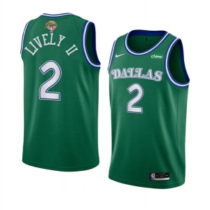 Men's Dallas Mavericks #2 Dereck Lively II Green 2024 Finals Classic Edition Stitched Basketball Jersey