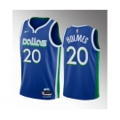 Men's Dallas Mavericks #20 Richaun Holmes Blue 2023 Draft City Edition Stitched Basketball Jersey