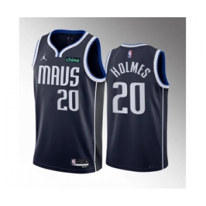 Men's Dallas Mavericks #20 Richaun Holmes Navy 2023 Draft Statement Edition Stitched Basketball Jersey
