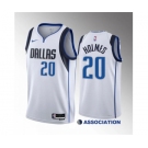 Men's Dallas Mavericks #20 Richaun Holmes White 2023 Draft Association Edition Stitched Basketball Jersey