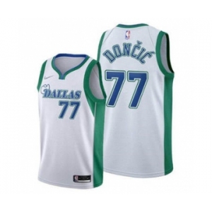 Men's Dallas Mavericks 2021-22 City Edition #77 Luka Doncic White Stitched Basketball Jersey