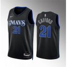 Men's Dallas Mavericks #21 Daniel Gafford Black 2023-24 City Edition Stitched Basketball Jersey