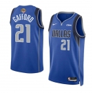 Men's Dallas Mavericks #21 Daniel Gafford Blue 2024 Finals Icon Edition Stitched Basketball Jersey