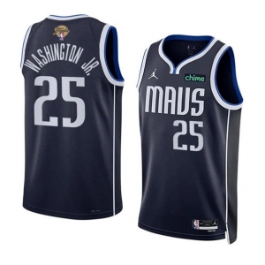 Men's Dallas Mavericks #25 P.J. Washington Jr. Navy 2024 Finals Statement Edition Stitched Basketball Jersey
