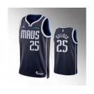 Men's Dallas Mavericks #25 Reggie Bullock Navy Statement Edition Stitched Basketball Jersey