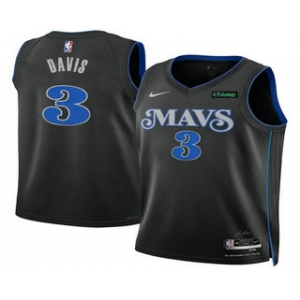 Men's Dallas Mavericks #3 Anthony Davis Black 2025 City Edition Stitched Jersey