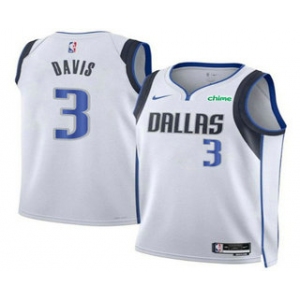 Men's Dallas Mavericks #3 Anthony Davis White 2025 Association Edition Stitched Jersey