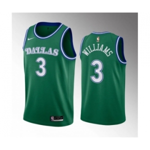 Men's Dallas Mavericks #3 Grant Williams Green Classic Edition Stitched Basketball Jersey