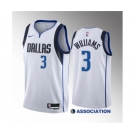 Men's Dallas Mavericks #3 Grant Williams White Association Edition Stitched Basketball Jersey