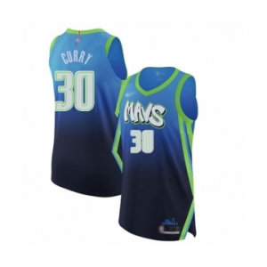 Men's Dallas Mavericks #30 Seth Curry Authentic Blue Basketball Jersey - 2019-20 City Edition