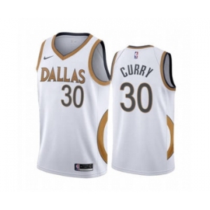 Men's Dallas Mavericks #30 Seth Curry White City Edition New Uniform 2020-21 Stitched Basketball Jersey