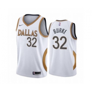 Men's Dallas Mavericks #32 Trey Burke White City Edition New Uniform 2020-21 Stitched Basketball Jersey