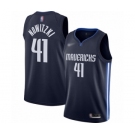 Men's Dallas Mavericks #41 Dirk Nowitzki Authentic Navy Finished Basketball Jersey - Statement Edition