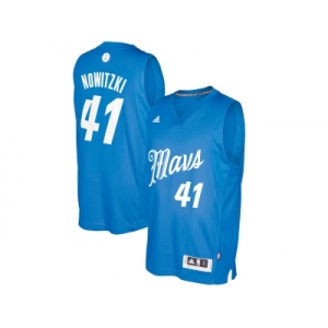 Men's Dallas Mavericks #41 Dirk Nowitzki Blue 2016 Christmas Day NBA Swingman Jersey