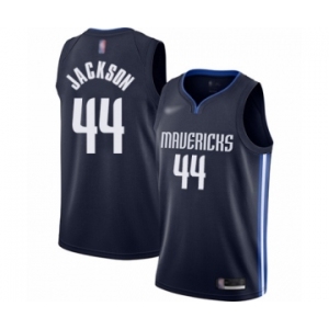 Men's Dallas Mavericks #44 Justin Jackson Authentic Navy Finished Basketball Jersey - Statement Edition