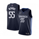 Men's Dallas Mavericks #55 Delon Wright Authentic Navy Finished Basketball Jersey - Statement Edition